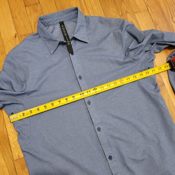 Lululemon Commission Long Sleeve Blue Shirt Men's Button Front Excellent - Picture 6 of 6